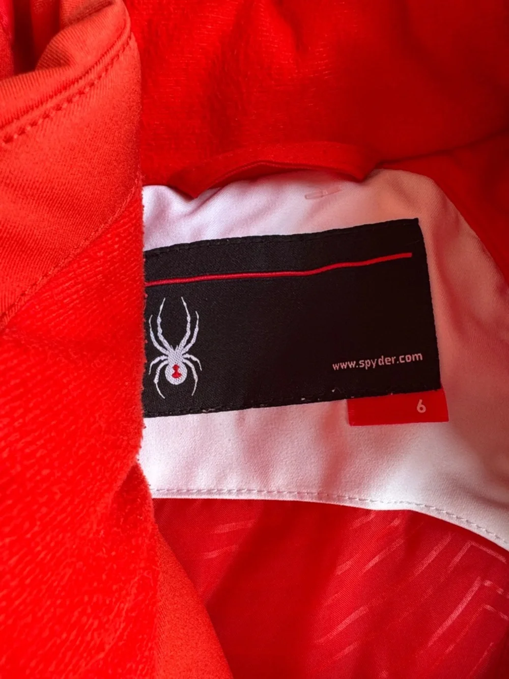 Spyder Red and White Kids Hooded Puffer Jacket - Picture 2 of 7